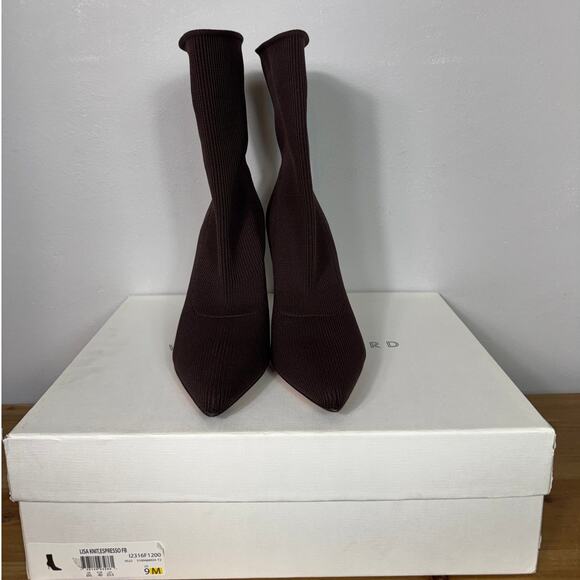 New Veronica Beard Lisa Knit Stiletto Booties in Espresso Women's Size 9 - Picture 4 of 9